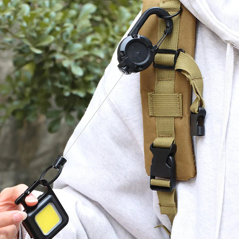Tactical Anti-theft Metal Cable Keychain Retractable Automatic Outdoor Luya | Kalsten