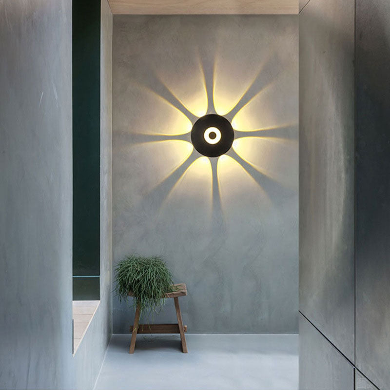 Contemporary Scandinavian Aluminum Round Shade LED Wall Sconce Lamp For Outdoor Patio | Kalsten