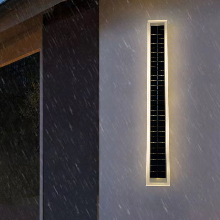 Minimalist Outdoor Solar Rectangular Strip Waterproof Patio LED Wall Sconce Lamp | Kalsten