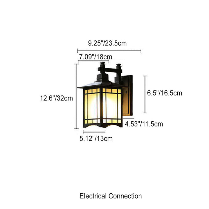 Modern Waterproof Solar Aluminum Chinese Pavilion Shape 1-Light Wall Sconce Lamp | Kalsten