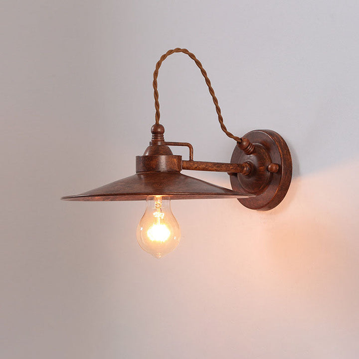 Contemporary Industrial Waterproof Metal Plate Bowl 1-Light Wall Sconce Lamp For Outdoor Patio | Kalsten