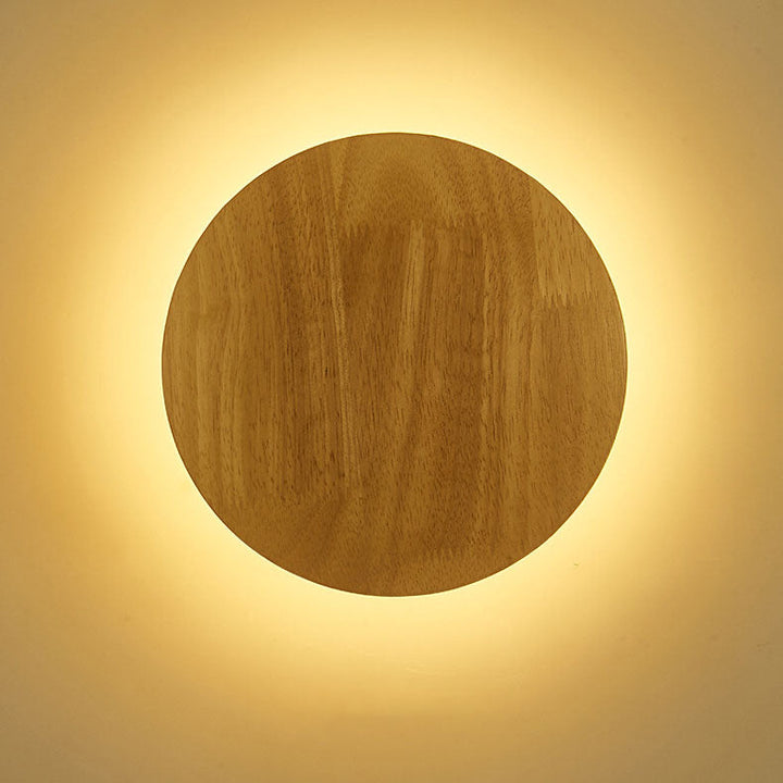 Modern Minimalist Round Irregular Oval Wood LED Wall Light Lamp for Living Room | Kalsten
