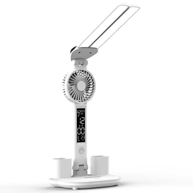 Foldable LED Table Light Eye Protection Multifunction Desk Lamp With Thermometer Calendar Fan Pen Holder Study Reading Fan Light | Kalsten