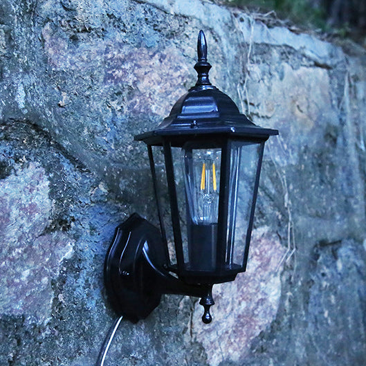Contemporary Industrial Hexagonal Aluminum Frame Frosted Glass 1-Light Outdoor Wall Sconce Lamp For Garden | Kalsten