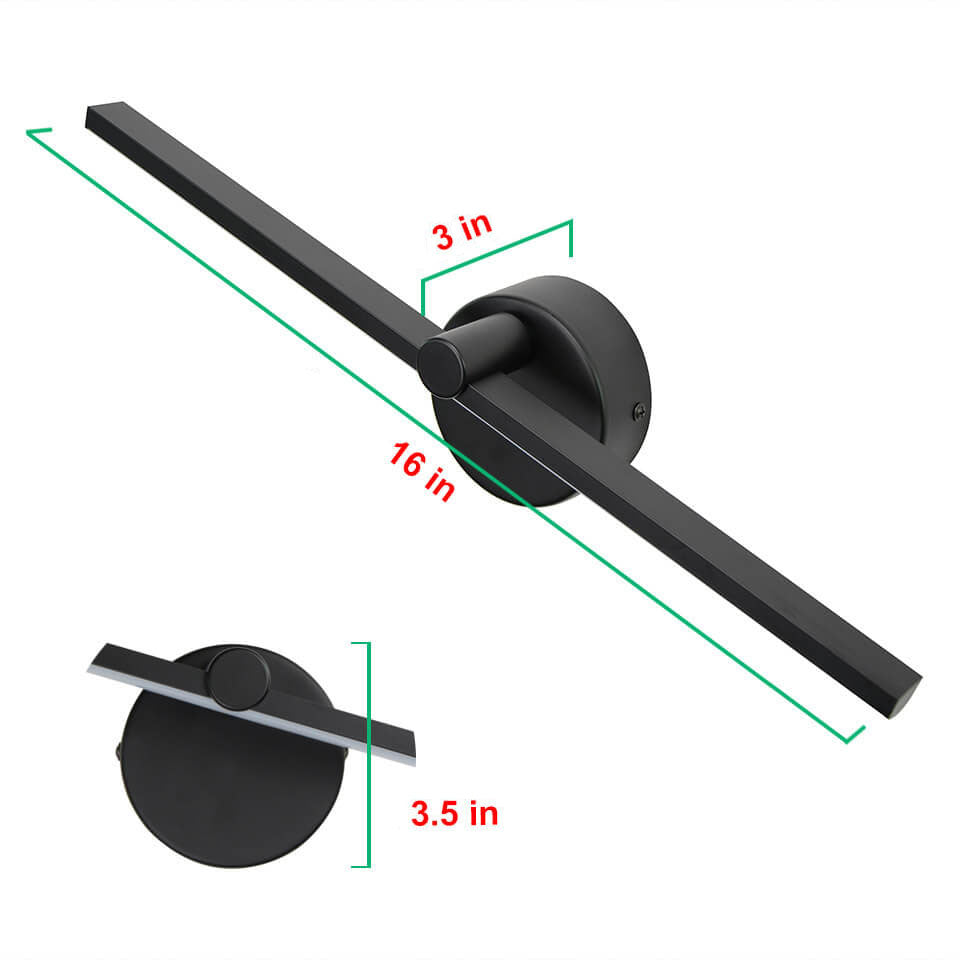 Nordic Minimalist Aluminium Long Bar Switch LED Mirror Wall Light Lamp | Kalsten