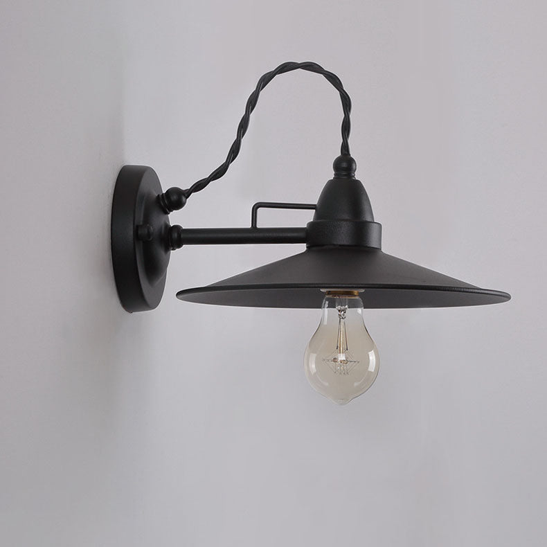 Contemporary Industrial Waterproof Metal Plate Bowl 1-Light Wall Sconce Lamp For Outdoor Patio | Kalsten