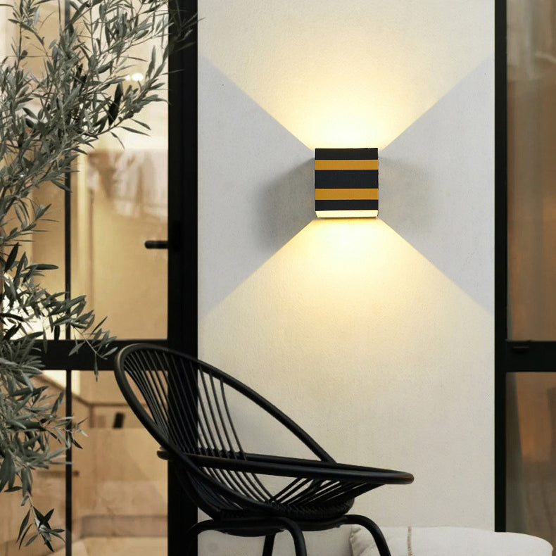Outdoor Minimalist Square Cube Aluminum Waterproof LED Wall Sconce Lamp | Kalsten