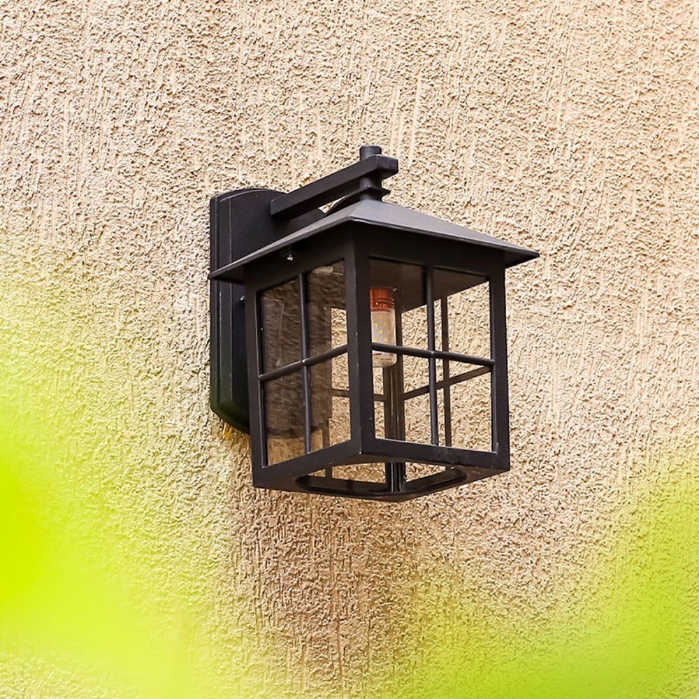 Modern Simplicity Waterproof Aluminum Square Glass Shade 1-Light Wall Sconce Lamp For Outdoor Patio | Kalsten