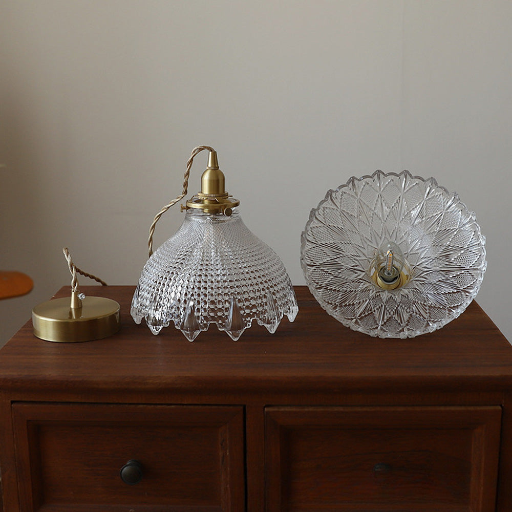 Mid-Century Vintage Glass Disc Pendant Light | Kalsten