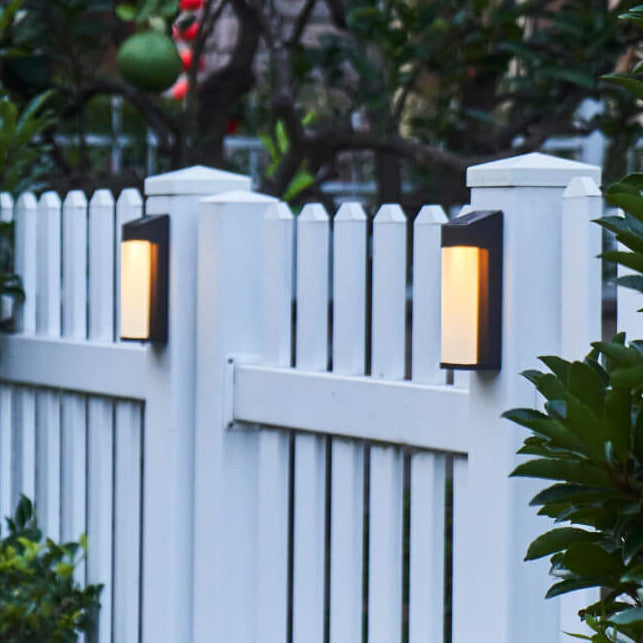 Solar Square Frosted Glass Waterproof Outdoor LED Wall Sconce Lamp | Kalsten