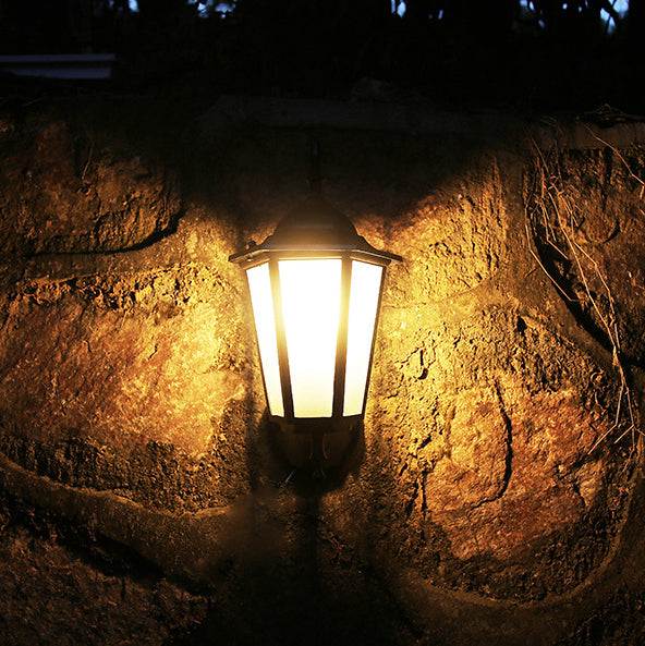 Contemporary Industrial Hexagonal Aluminum Frame Frosted Glass 1-Light Outdoor Wall Sconce Lamp For Garden | Kalsten