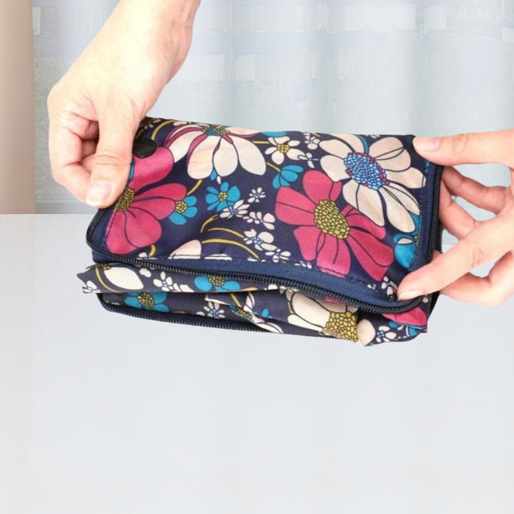 Foldable Printed Nylon Backpack with Drawstring | Kalsten