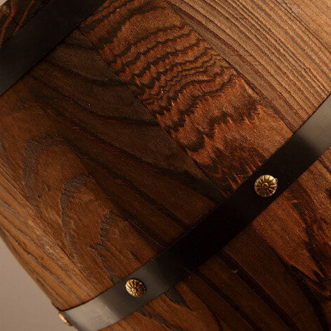 Kalsten | BarrelGlow Vintage Pendant Light | Wood Wine Barrel Design | 1-bulb | Rustic Lighting