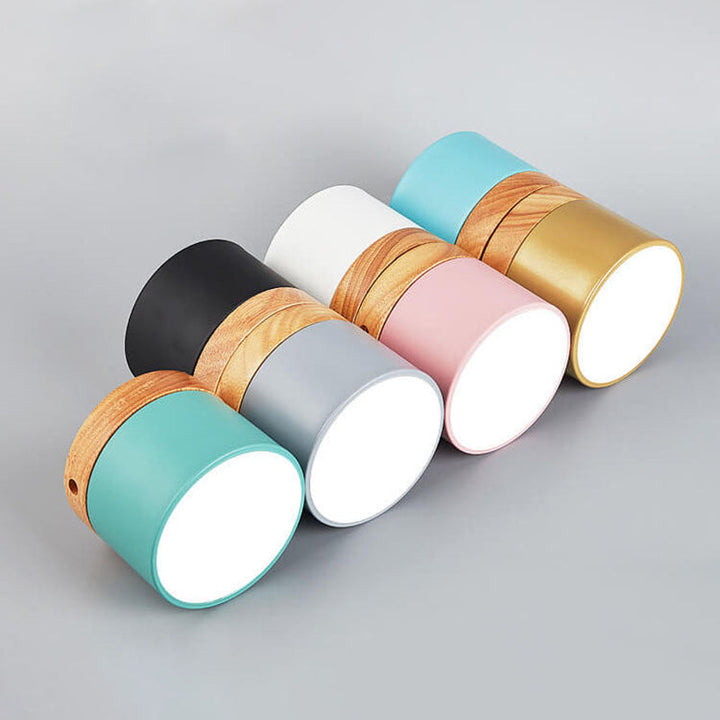 Flush Mount Ceiling Light Iron Solid Wood PVC 3.94 in Modern Hallway Living Room Bedroom 7W 700lm LED Adjustable Color Temperature White Black Pink Blue Green Gray Gold | Kalsten