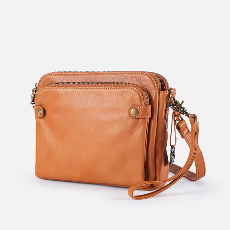 Women's shoulder bag made of three-layer leather | Kalsten