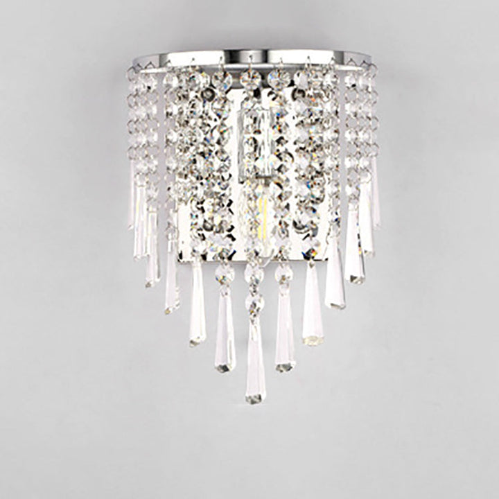 Luxury Octagonal Pearl Crystal Wall Lamp – Living Room