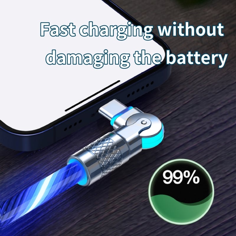 Kalsten | Magnetic Charging Cable | 540° Rotating Connector | Fast Charge with LED Glow