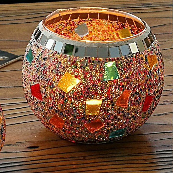 Kalsten | European Retro Glass Mosaic Tealight Holder
