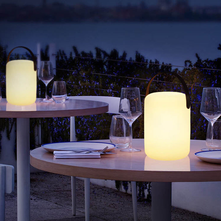 Modern Simplicity Plastic Round Square Hand LED Table Lamp For Outdoor Patio | Kalsten