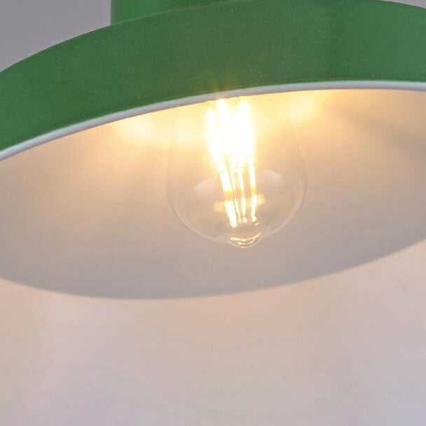 Kalsten | RetroDome Industrial Vintage Pendant Light | Green Iron Dome Design | Single Light | Rustic Ceiling Lighting