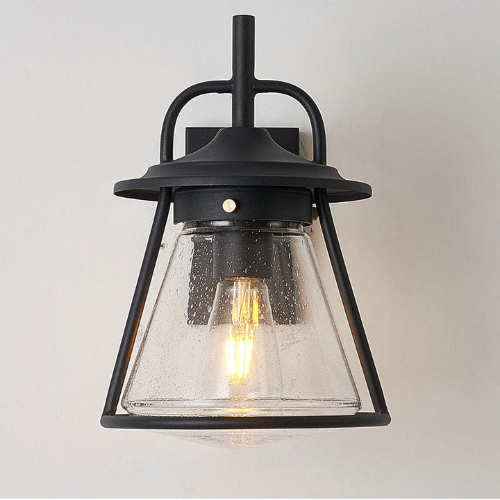 Waterproof Glass Cone Shade 1-Light Outdoor Wall Sconce Lamp | Kalsten