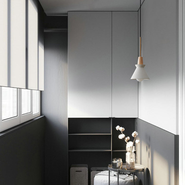 Modern White Concrete Cone Pendant Light | Kalsten