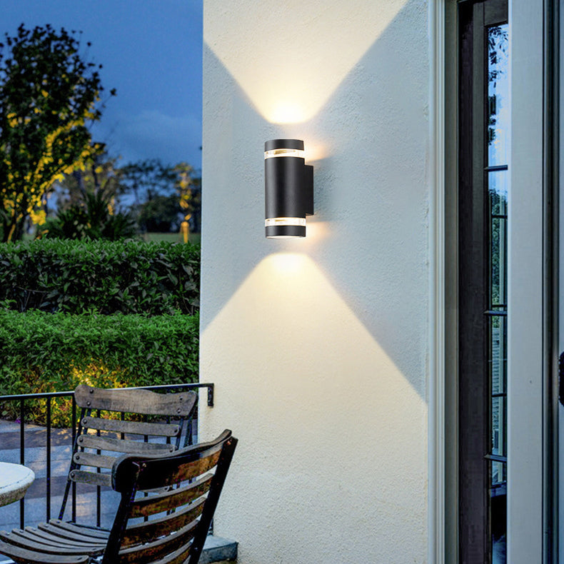 Contemporary Industrial Waterproof Aluminum Cylinder LED Up And Down Luminous Spotlight Wall Sconce Lamp For Outdoor Patio | Kalsten