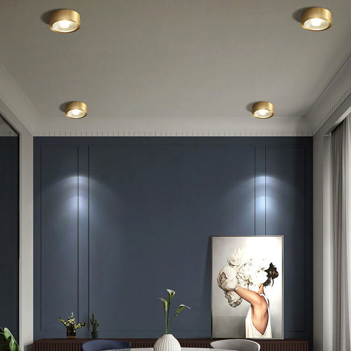 Flush Mount Ceiling Light Copper 4.72 in Built-In LED Modern Hallway Living Room Bedroom Lighting | Kalsten