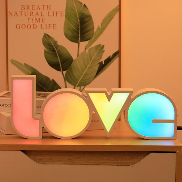 Modern Art Deco waterproof PS LOVE letters LED table lamp for the bedroom | Kalsten