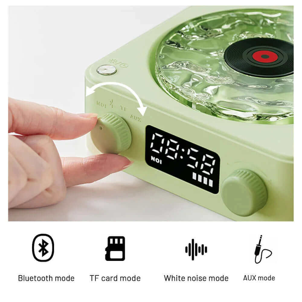 Retro Turntable Speaker Wireless Bluetooth 5.0 Vinyl Record Player Stereo Sound With White Noise RGB Projection Lamp Effect | Kalsten