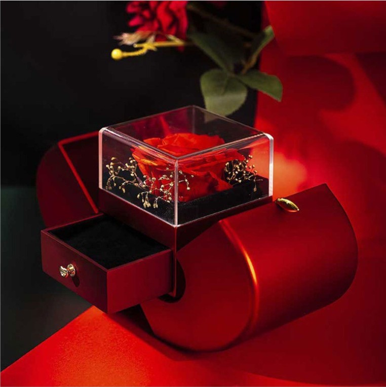Kalsten | Rose Apple Jewelry Box™ | With Eternal Rose Necklace.