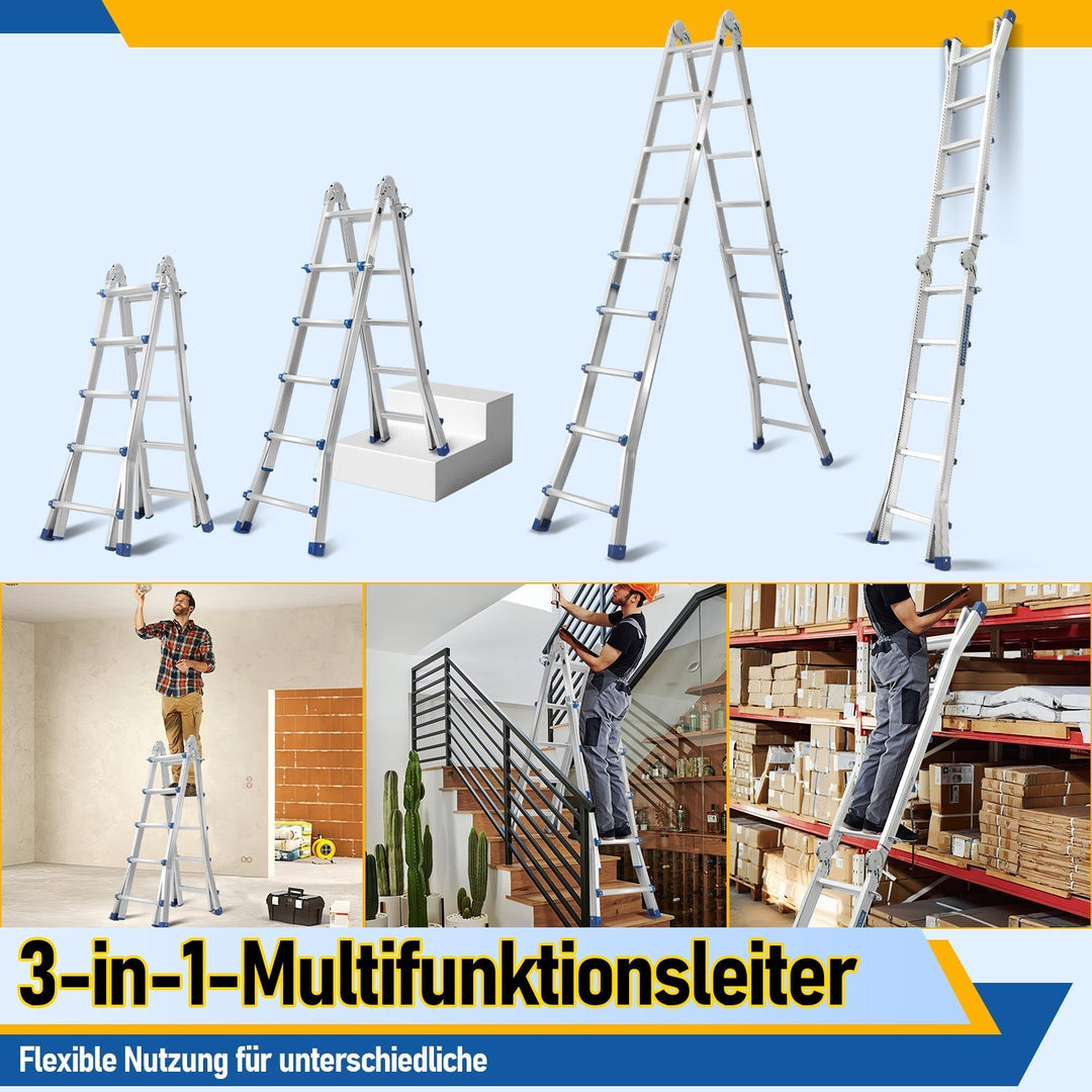 Telescopic ladder Multifunctional ladder 3 in 1 Aluminum ladder | Kalsten