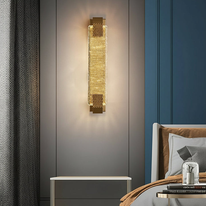 Modern Crystal Bubble LED Wall Sconce – Luxury 3-Color Dimmable Strip Lamp (Black/Gold) | Kalsten