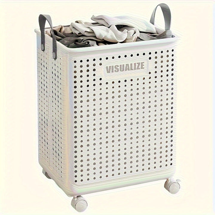 Foldable laundry box with castors