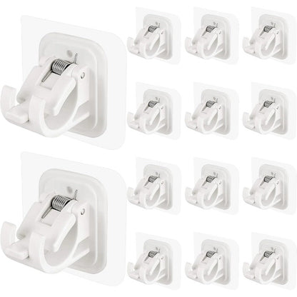 Skanto | Nail-Free Adjustable Curtain Rod Brackets Holder – Drill-Free & Wall-Safe