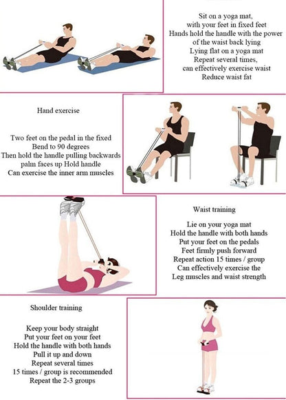 Skanto | 21 Fitness Resistance Band - 4 Tube Pedal Ankle Puller