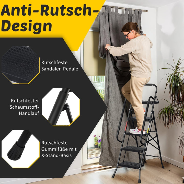 Folding Ladder 4 Steps/5 Steps with Removable Armrests | Kalsten