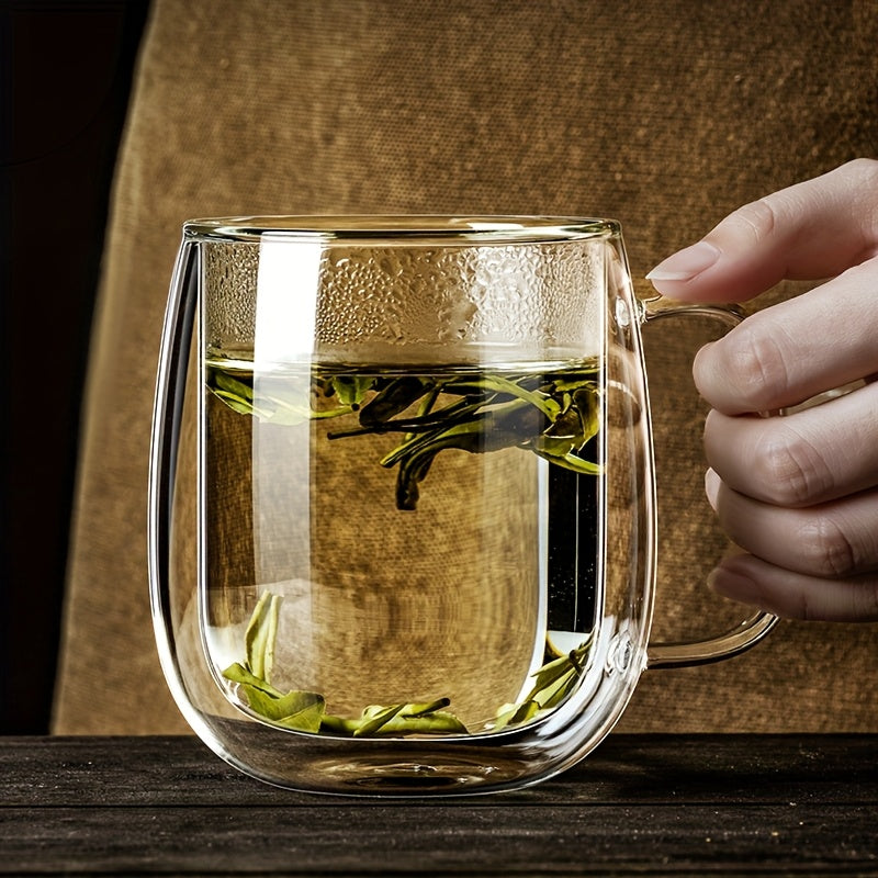 ThermoSip Double-Walled Glass Mug (Heat-Resistant)