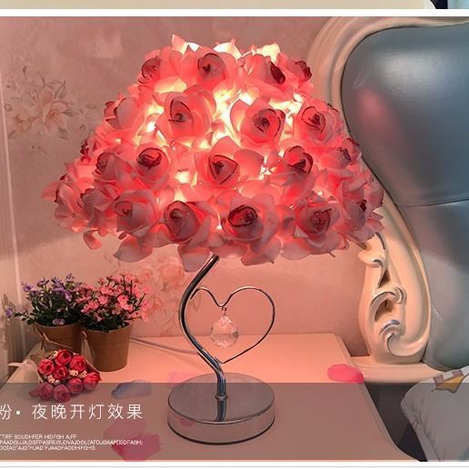 Creative Simple European Table Lamp Bedroom Bedside Rose | Kalsten