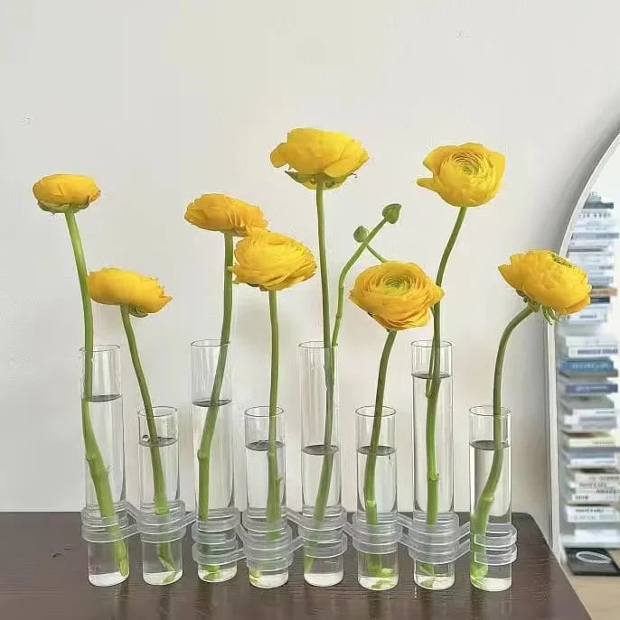 Noxord | Flexible Flower Vases with Hinges | Modern Glass Tube Vase