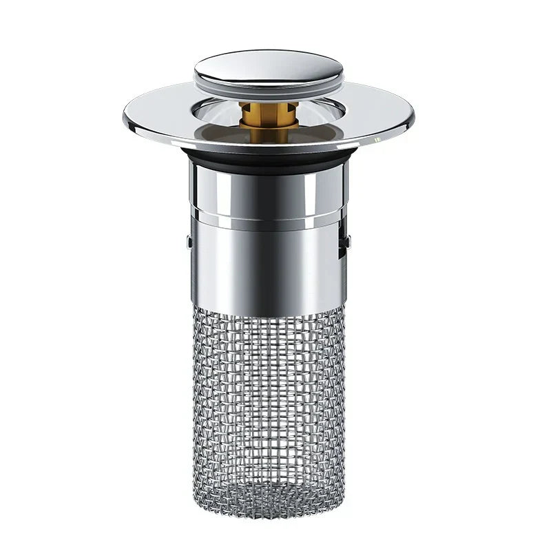 Stainless Steel Drain Filter with Hair Catcher – Stainless Steel Strainer for Kitchen and Bathroom, Clog-Free | Brehn