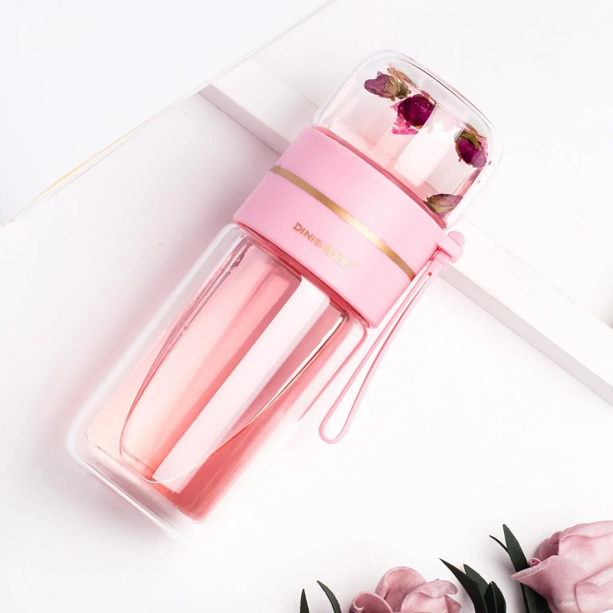 Skanto | Double-Walled Glass Bottle with Tea Filter and Infuser