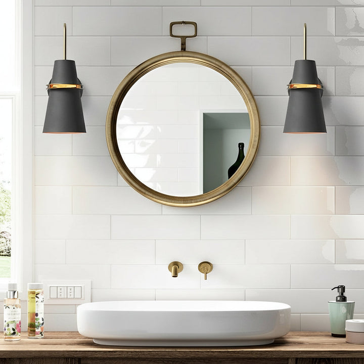 Modern Nordic Creative Iron Wall Sconce – Minimalist Matte Metal Wall Lamp (E26/E27) | Kalsten