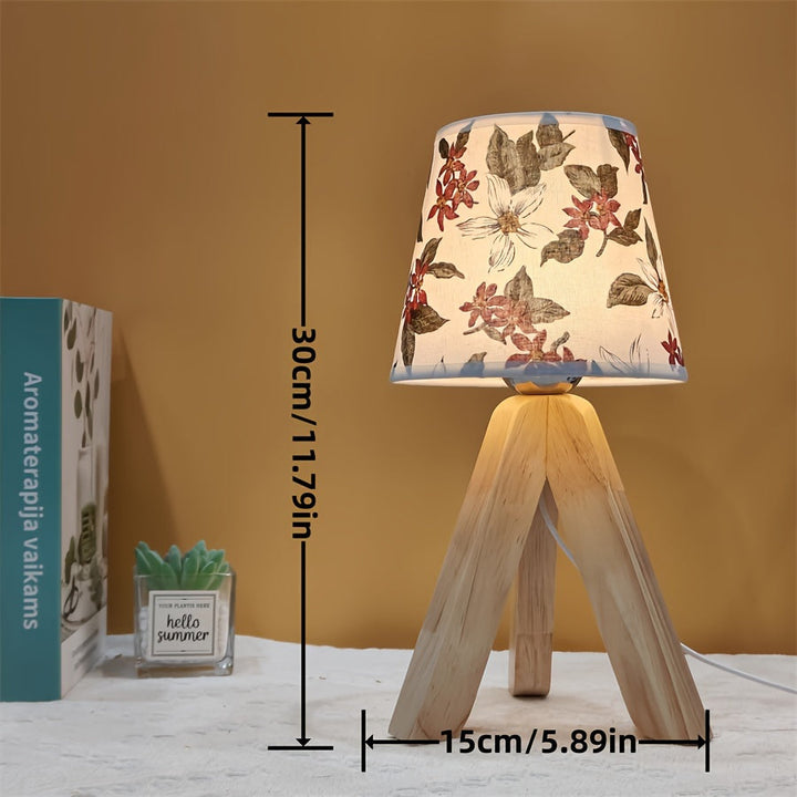 FloralGlow Lamp - Elegant LED Table Lamp with Wood Kalsten