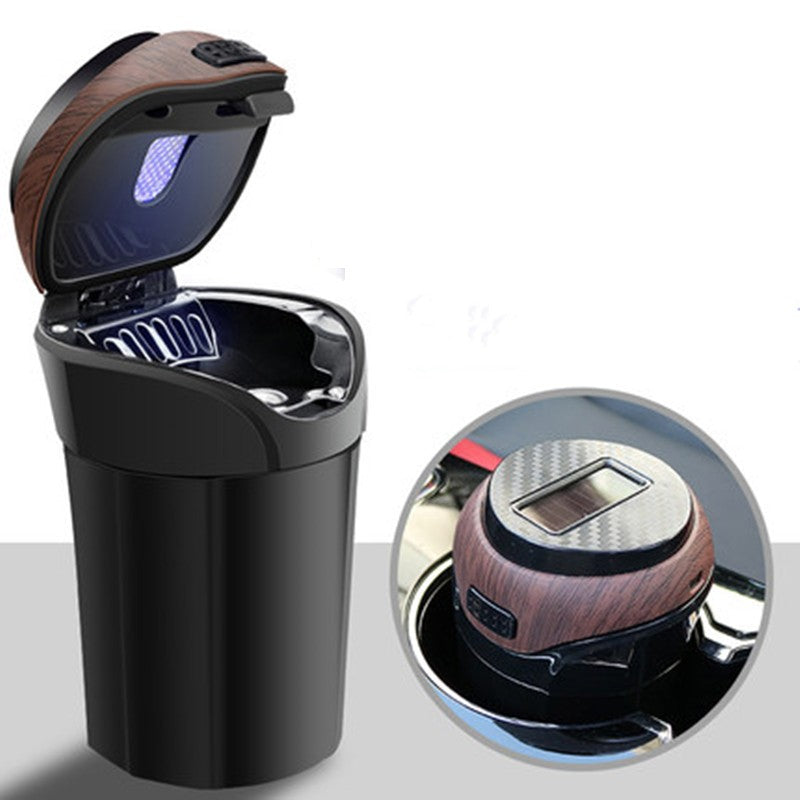 BowLift | Detachable Stainless Steel Car Ashtray with Lid and LED Light, Powered