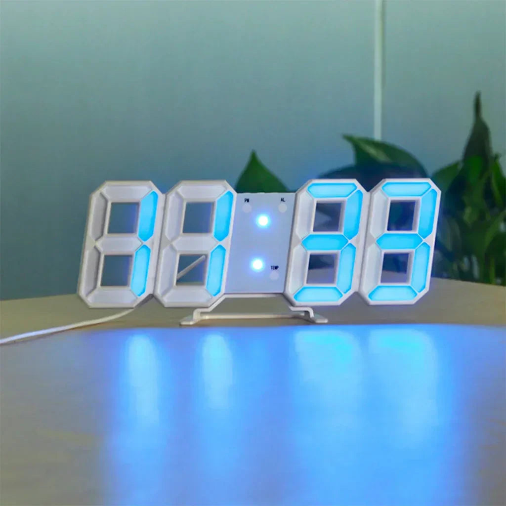 Kalsten | TimeGlow 3D LED Wall Clock – Digital Clock with Adjustable Lighting