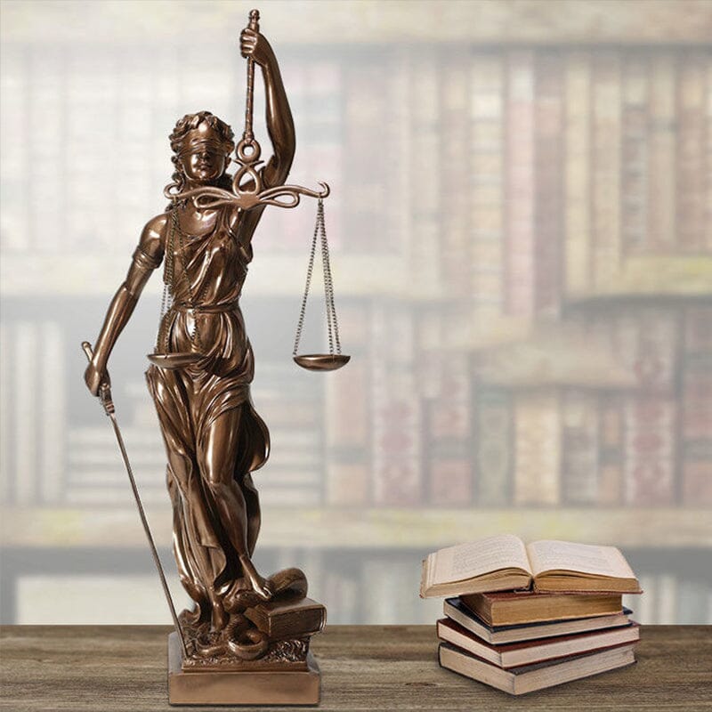 Decorative statue of the goddess of justice