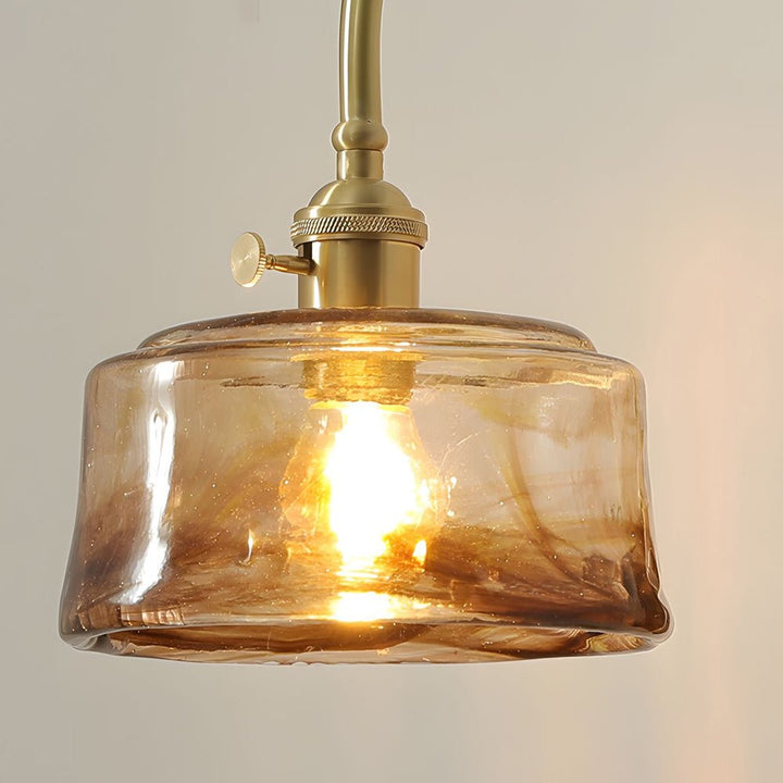LED Wall Sconce Light – Retro Industrial High Arm Brass Glass (30x15cm / 11.8x5.9in) | Kalsten