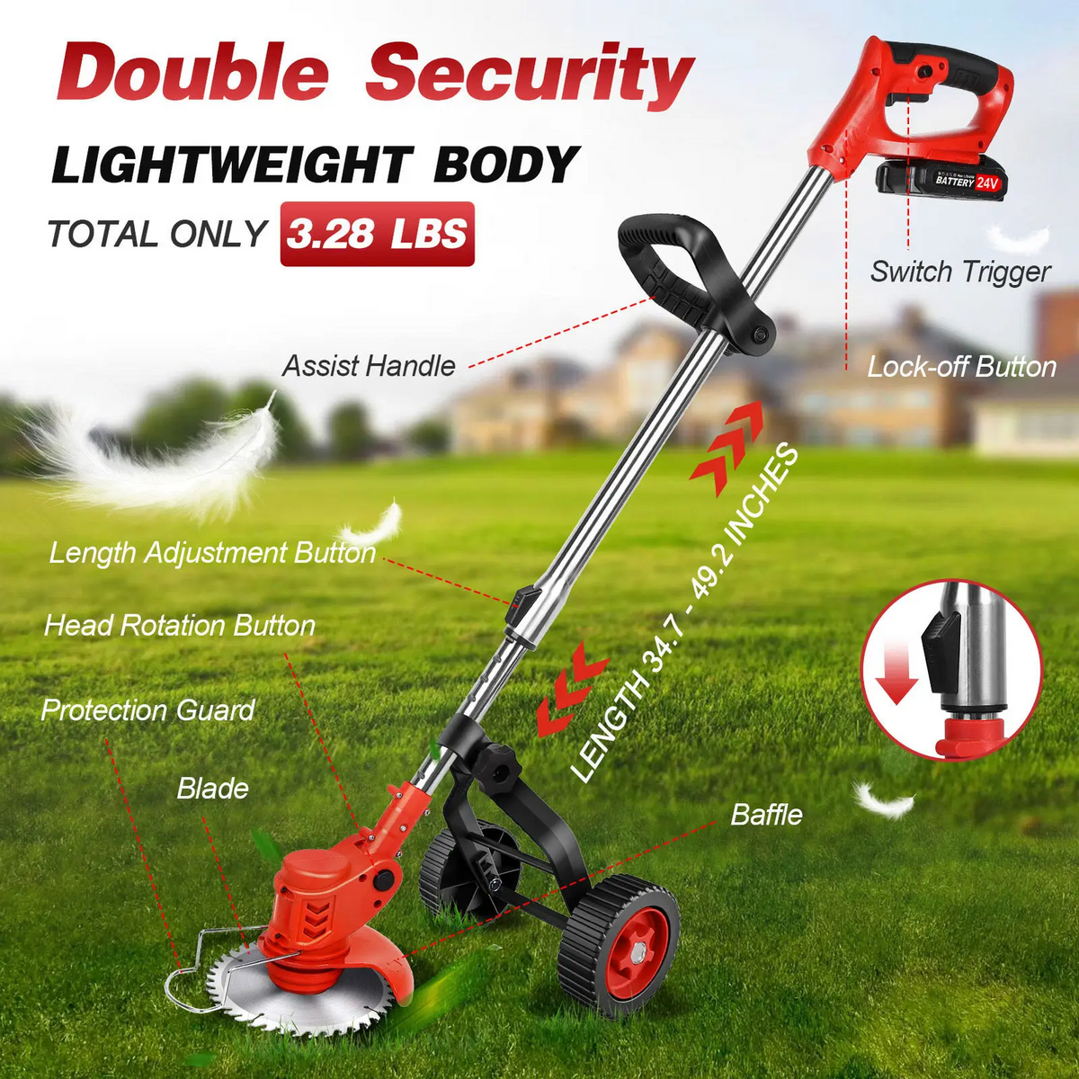 3-in-1 Cordless Lawn Trimmer Skanto