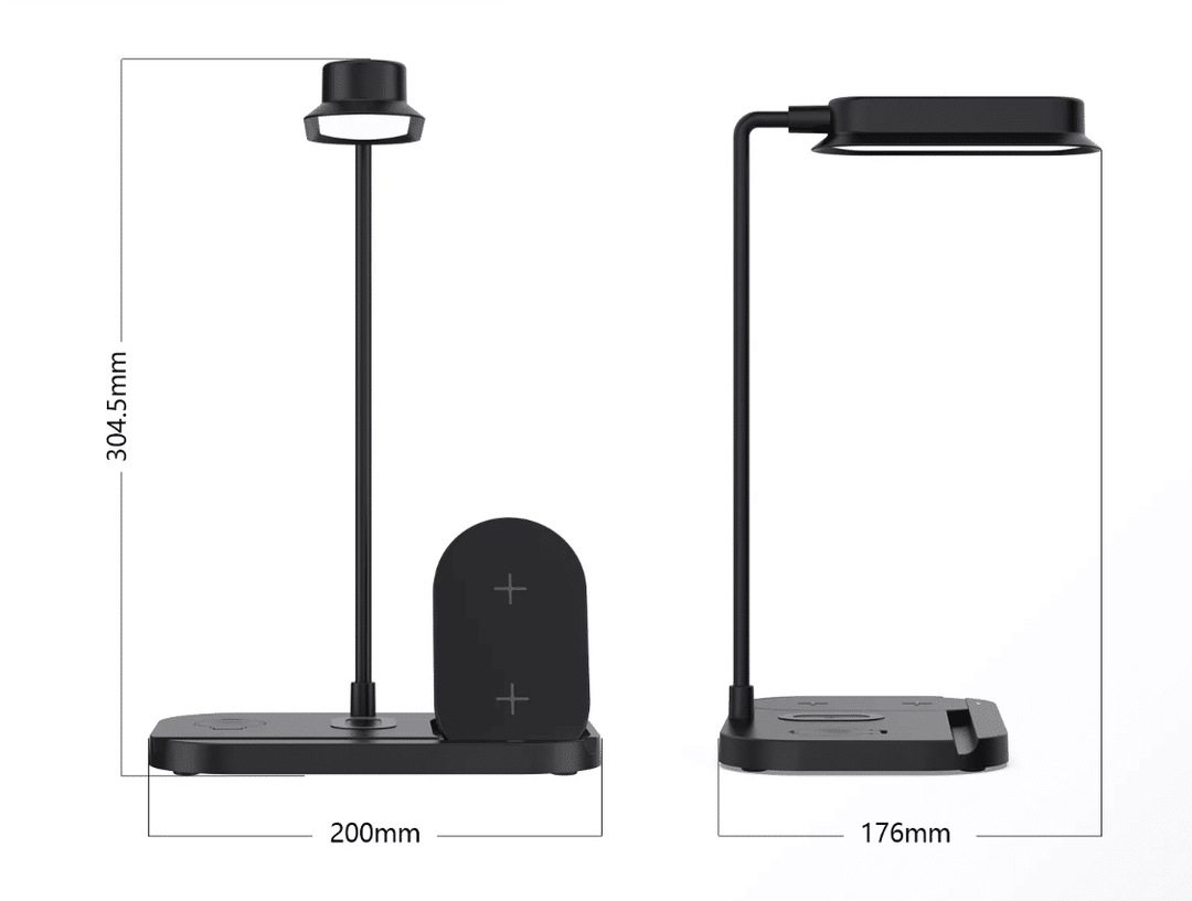 LED table lamp with dimmer and wireless charger for smartphones (4-in-1) | Kalsten